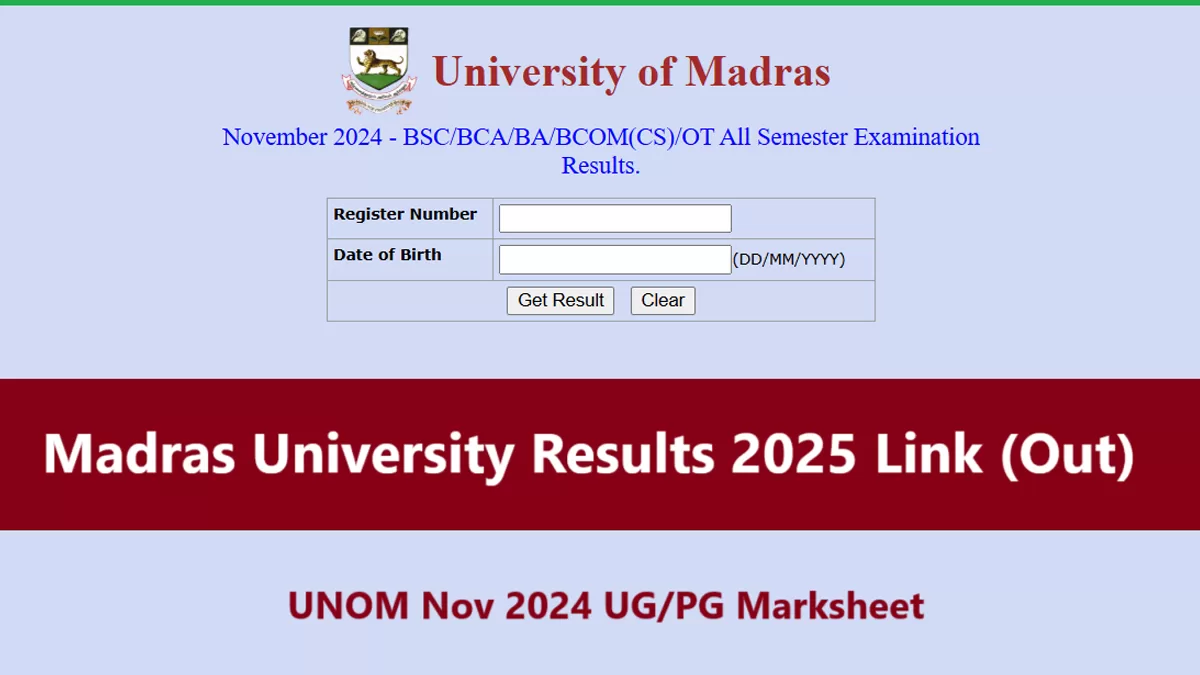 Madras university result 2025